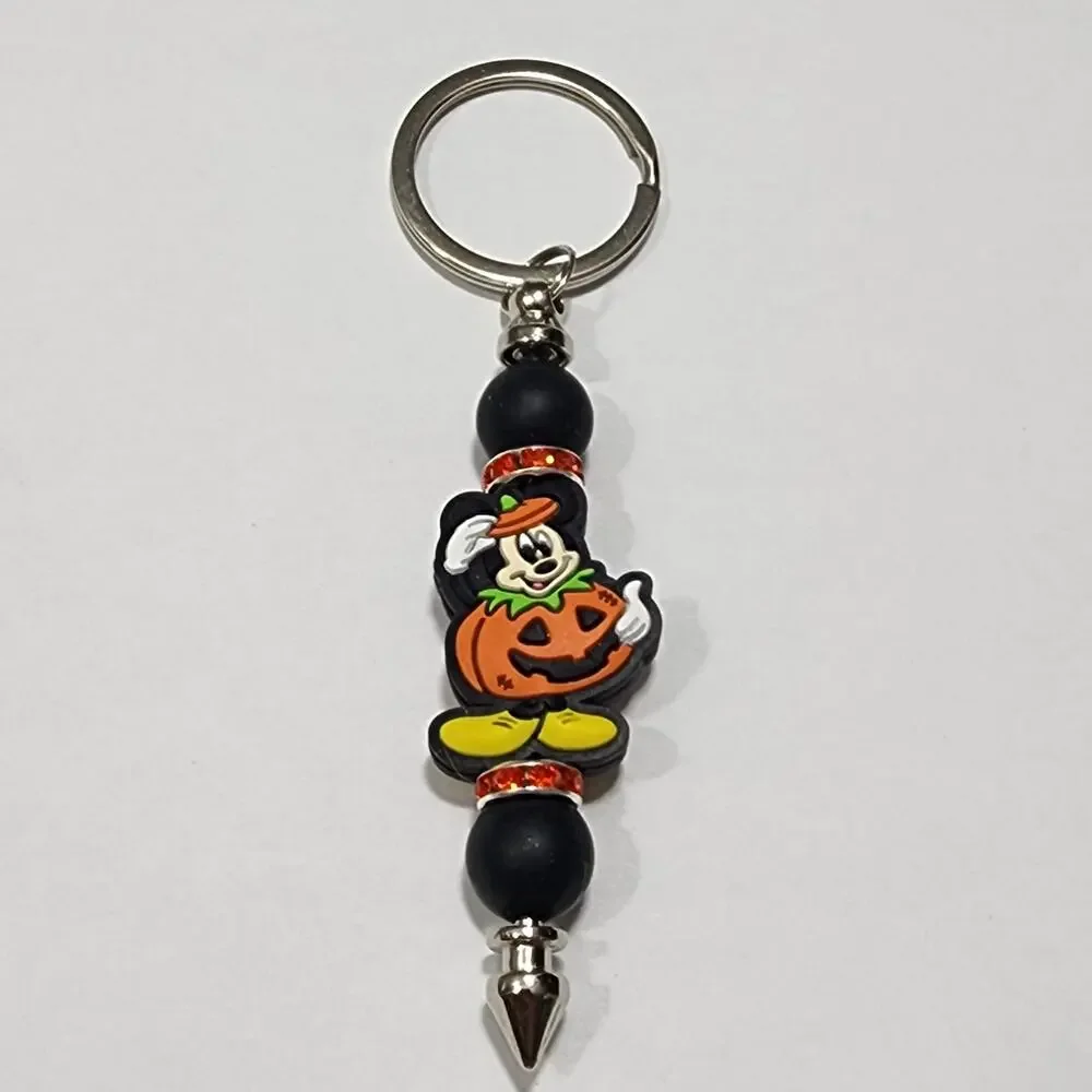 Mickey Mouse Pumpkin Halloween Silicone Keychain Handmade